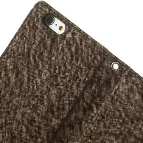 Mercury Goospery Bookcase &eacute;tui compatible avec iPhone 6 Plus 6s Plus &Eacute;tui portefeuille Marron noir portefeuille