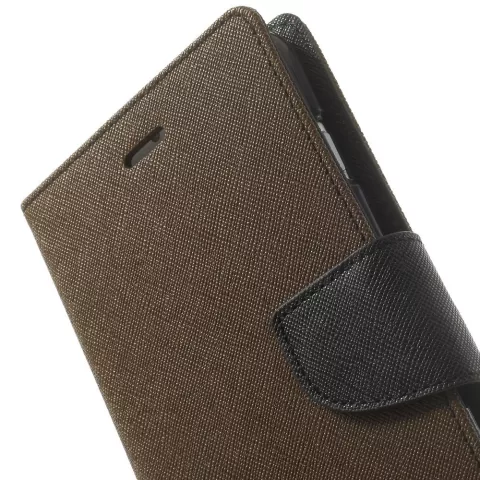 Mercury Goospery Bookcase &eacute;tui compatible avec iPhone 6 Plus 6s Plus &Eacute;tui portefeuille Marron noir portefeuille