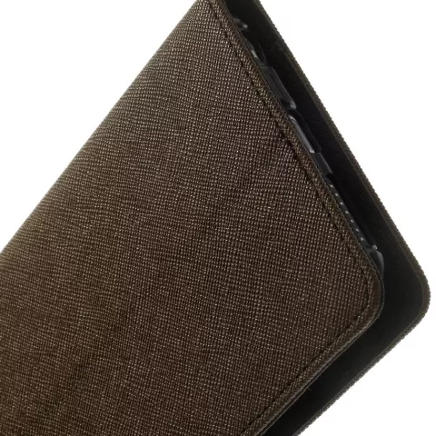 Mercury Goospery Bookcase &eacute;tui compatible avec iPhone 6 Plus 6s Plus &Eacute;tui portefeuille Marron noir portefeuille