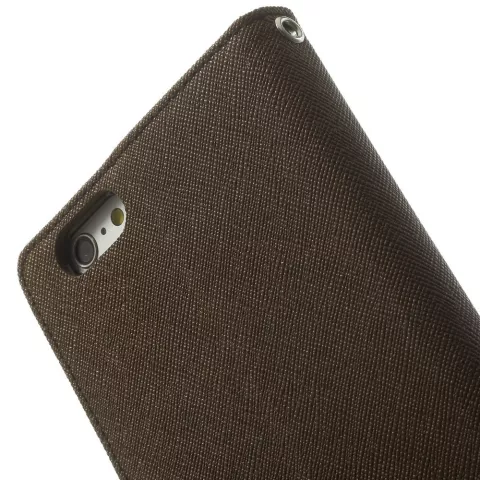 Mercury Goospery Bookcase &eacute;tui compatible avec iPhone 6 Plus 6s Plus &Eacute;tui portefeuille Marron noir portefeuille