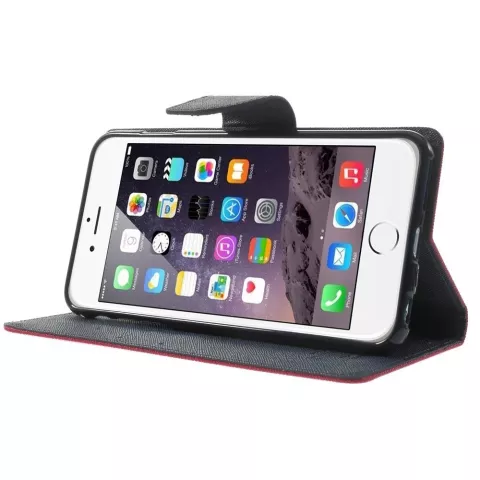&Eacute;tui portefeuille rose Mercury Goospery Bookcase compatible avec iPhone 6 Plus 6s Plus &eacute;tui portefeuille