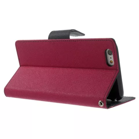 &Eacute;tui portefeuille rose Mercury Goospery Bookcase compatible avec iPhone 6 Plus 6s Plus &eacute;tui portefeuille