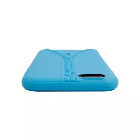 &Eacute;tui robuste avec fermeture &eacute;clair imitation compatible avec iPhone 6 6s &Eacute;tui en silicone bleu