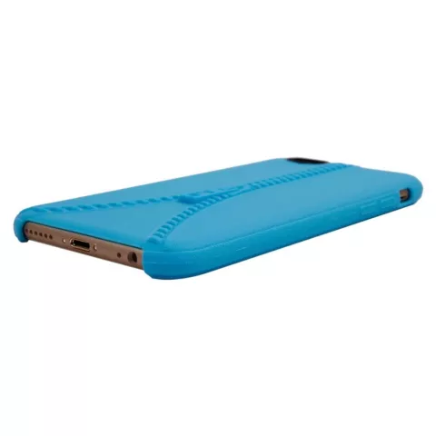&Eacute;tui robuste avec fermeture &eacute;clair imitation compatible avec iPhone 6 6s &Eacute;tui en silicone bleu