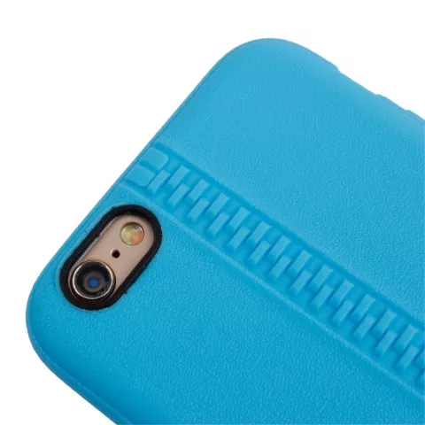 &Eacute;tui robuste avec fermeture &eacute;clair imitation compatible avec iPhone 6 6s &Eacute;tui en silicone bleu