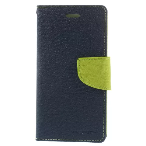 Biblioth&egrave;que portefeuille bleue d&#039;origine Mercury Goospery compatible avec iPhone 6 6s Portefeuille en cuir bleu fonc&eacute;