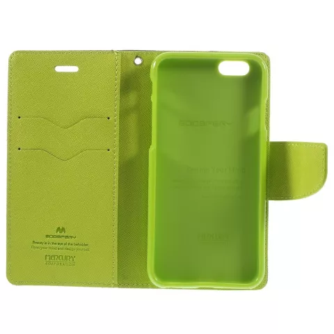 Biblioth&egrave;que portefeuille bleue d&#039;origine Mercury Goospery compatible avec iPhone 6 6s Portefeuille en cuir bleu fonc&eacute;
