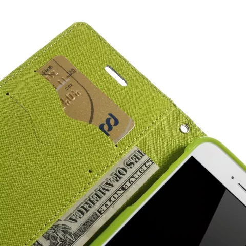 Portefeuille Mercury Goospery bleu Biblioth&egrave;que iPhone 6 6s Portefeuille en cuir bleu fonc&eacute;