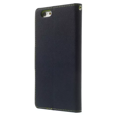 Biblioth&egrave;que portefeuille bleue Mercury Goospery compatible avec iPhone 6 Plus 6s Plus &Eacute;tui portefeuille en cuir bleu fonc&eacute;