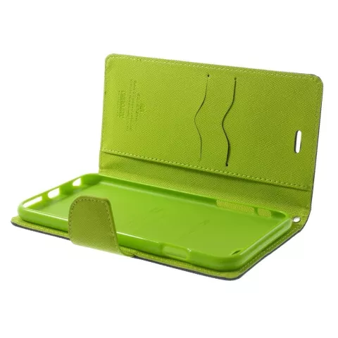 Biblioth&egrave;que portefeuille bleue Mercury Goospery compatible avec iPhone 6 Plus 6s Plus &Eacute;tui portefeuille en cuir bleu fonc&eacute;