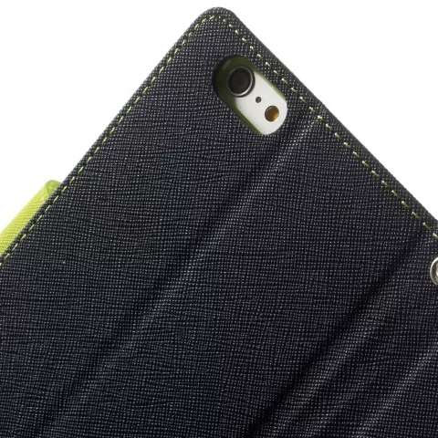 Biblioth&egrave;que portefeuille bleue Mercury Goospery compatible avec iPhone 6 Plus 6s Plus &Eacute;tui portefeuille en cuir bleu fonc&eacute;