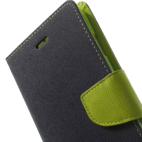Biblioth&egrave;que portefeuille bleue Mercury Goospery compatible avec iPhone 6 Plus 6s Plus &Eacute;tui portefeuille en cuir bleu fonc&eacute;