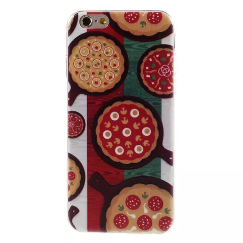Coque Pizza TPU compatible avec iPhone 6 6s Drapeau Italien Vert Blanc Rouge Italie Couverture