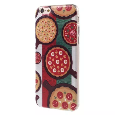 Coque Pizza TPU compatible avec iPhone 6 6s Drapeau Italien Vert Blanc Rouge Italie Couverture