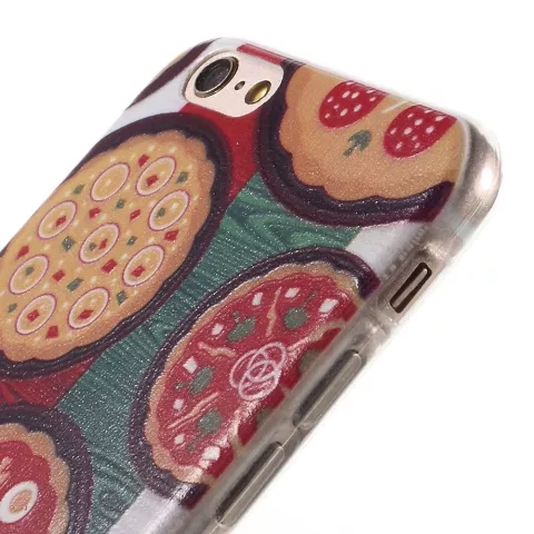 Coque Pizza TPU compatible avec iPhone 6 6s Drapeau Italien Vert Blanc Rouge Italie Couverture