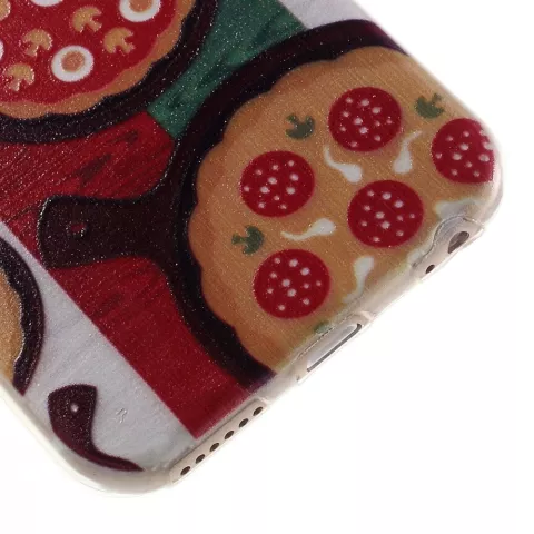 Coque Pizza TPU compatible avec iPhone 6 6s Drapeau Italien Vert Blanc Rouge Italie Couverture