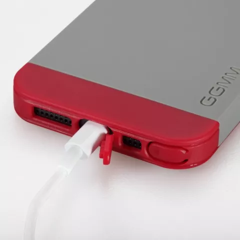 Coque en TPU GGMM iFreedom Series compatible avec iPhone 5/5s et SE 2016 Gris avec Rouge Blanc