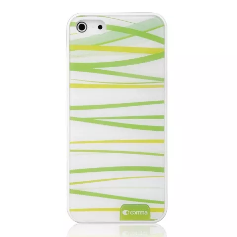 Coque Comma vert blanc compatible avec iPhone 5/5s et SE 2016 coque rigide design herbe
