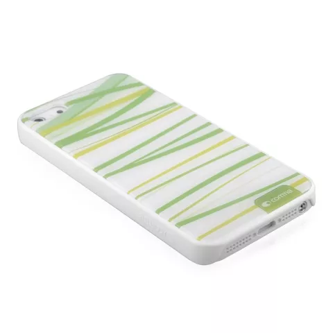 &Eacute;tui virgule blanc vert pour iPhone 5 5s SE 2016 rigide design herbe