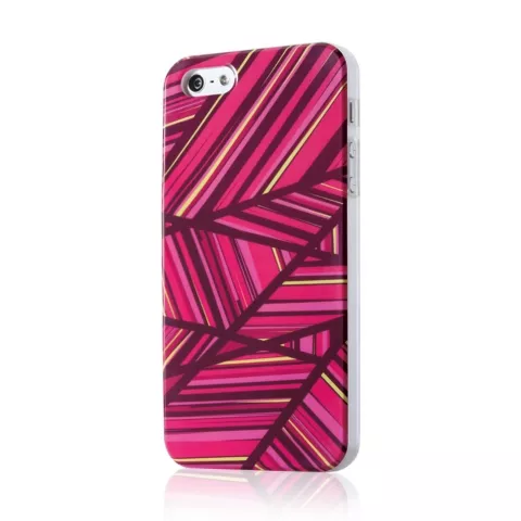 S&eacute;rie GGMM IML la coque compatible avec iPhone 5 5s SE 2016 - Lignes de coque rigide rose