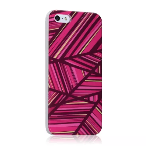 S&eacute;rie GGMM IML la coque compatible avec iPhone 5 5s SE 2016 - Lignes de coque rigide rose