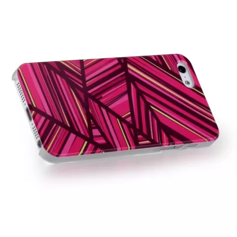 S&eacute;rie GGMM IML la coque compatible avec iPhone 5 5s SE 2016 - Lignes de coque rigide rose