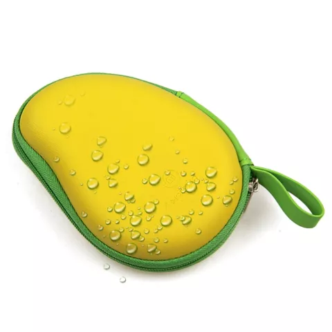 Bo&icirc;te de rangement pour &eacute;couteurs Forme mangue Bo&icirc;te de protection pour &eacute;couteurs Jaune vert