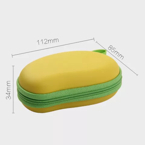 Bo&icirc;te de rangement pour &eacute;couteurs Forme mangue Bo&icirc;te de protection pour &eacute;couteurs Jaune vert