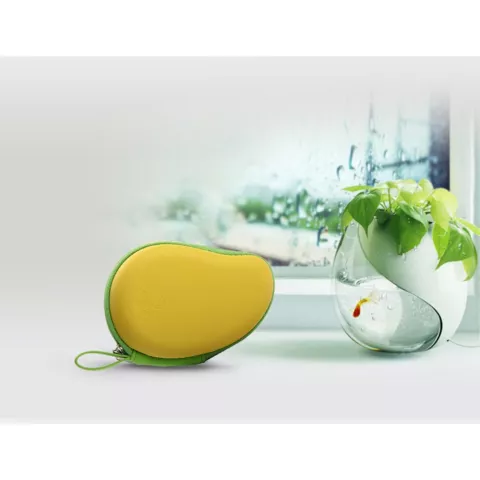 Bo&icirc;te de rangement pour &eacute;couteurs Forme mangue Bo&icirc;te de protection pour &eacute;couteurs Jaune vert