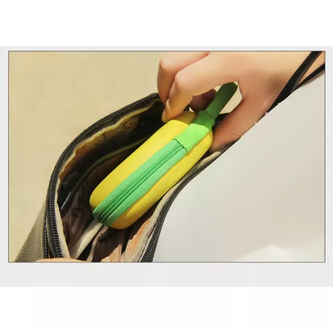 Bo&icirc;te de rangement pour &eacute;couteurs Forme mangue Bo&icirc;te de protection pour &eacute;couteurs Jaune vert