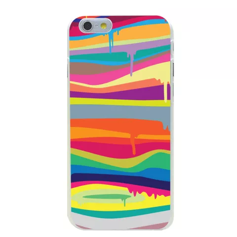 Coque rigide aux couleurs vives compatible avec iPhone 6 Plus 6s Plus Coque couleur arc-en-ciel Design peinture