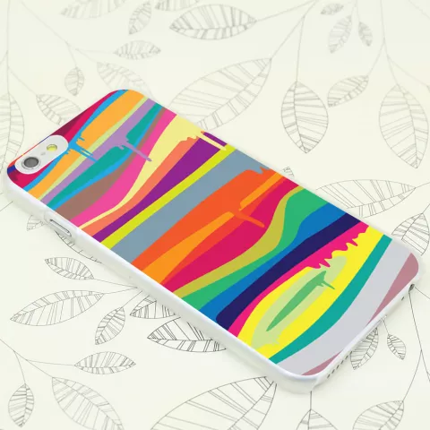 Coque rigide aux couleurs vives Coque iPhone 6 Plus 6s Plus Rainbow Color Paint Design