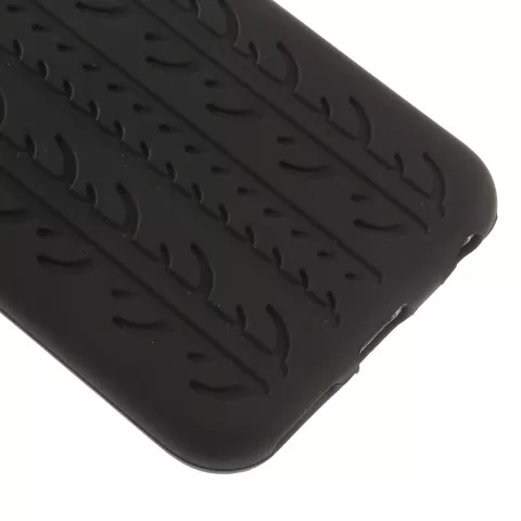 Housse de pneu de voiture noire compatible avec iPhone 6 Plus, iPhone 6s Plus, coque en silicone pour traces de voiture