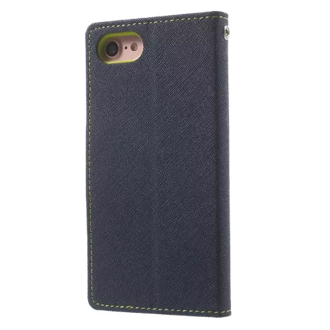 Mercury Goospery wallet Bookcase case compatible avec iPhone 7 8 SE 2020 SE 2022 Cuir bleu fonc&eacute; - portefeuille