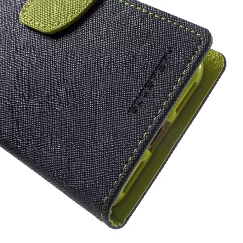 Mercury Goospery wallet Bookcase case compatible avec iPhone 7 8 SE 2020 SE 2022 Cuir bleu fonc&eacute; - portefeuille