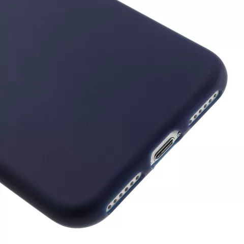 &Eacute;tui en silicone de couleur bleu solide pour iPhone 7 8. &Eacute;tui bleu &Eacute;tui bleu