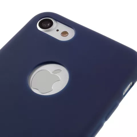Coque en silicone de couleur bleue unie compatible avec iPhone 7 8 Coque bleue Coque bleue