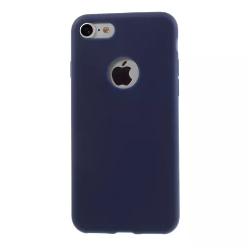Coque en silicone de couleur bleue unie compatible avec iPhone 7 8 Coque bleue Coque bleue
