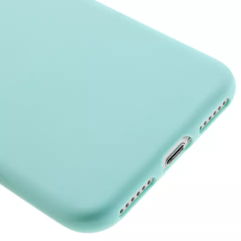 Coque en silicone bleu clair compatible avec iPhone 7 8 coque bleu clair Coque bleu uni