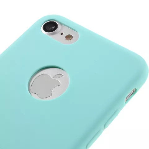 Coque en silicone bleu clair compatible avec iPhone 7 8 coque bleu clair Coque bleu uni