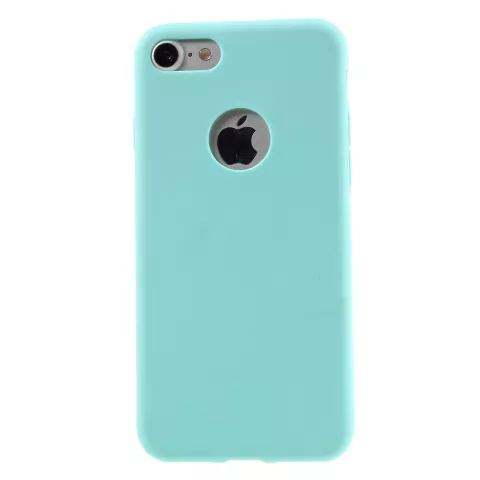 Coque en silicone bleu clair compatible avec iPhone 7 8 coque bleu clair Coque bleu uni