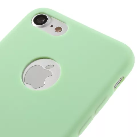Coque en silicone de couleur verte unie compatible avec iPhone 7 8 Couverture verte Coque verte