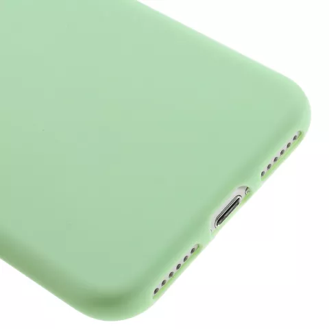 Coque en silicone de couleur verte unie compatible avec iPhone 7 8 Couverture verte Coque verte