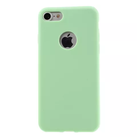 Coque en silicone de couleur verte unie pour iPhone 7 8. Coque verte.