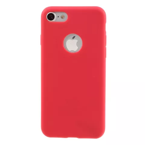 Coque en silicone de couleur rouge unie compatible avec iPhone 7 8 Coque rouge Coque rouge