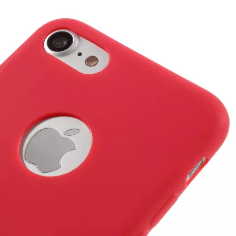 Coque en silicone de couleur rouge unie compatible avec iPhone 7 8 Coque rouge Coque rouge