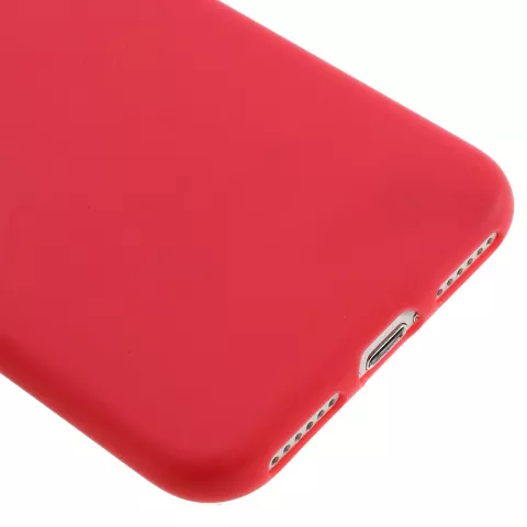 Coque en silicone de couleur rouge unie compatible avec iPhone 7 8 Coque rouge Coque rouge