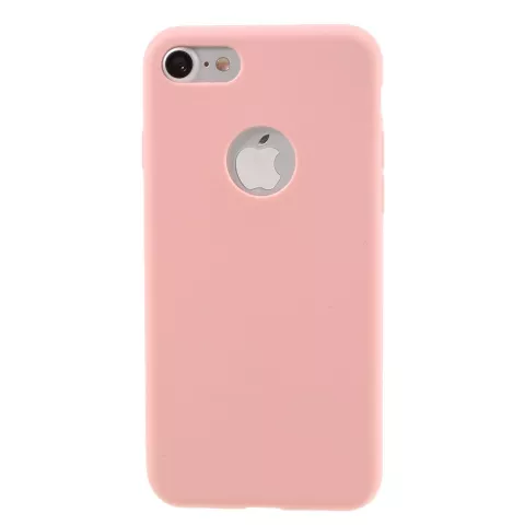 Coque en silicone de couleur rose unie compatible avec iPhone 7 8 Coque rose Coque rose