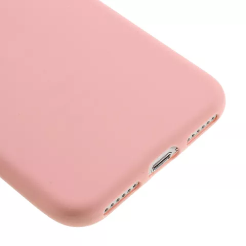 Coque en silicone de couleur rose unie compatible avec iPhone 7 8 Coque rose Coque rose