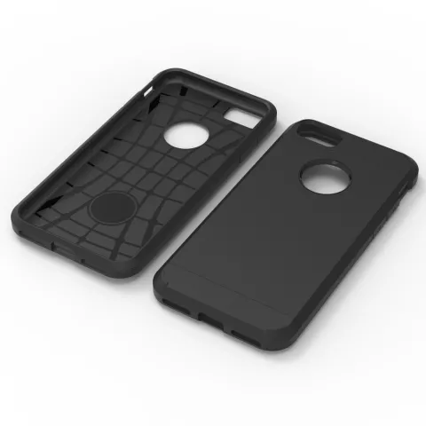 Coque r&eacute;sistante aux chocs compatible avec iPhone 7 Noir Coque en TPU tr&egrave;s robuste